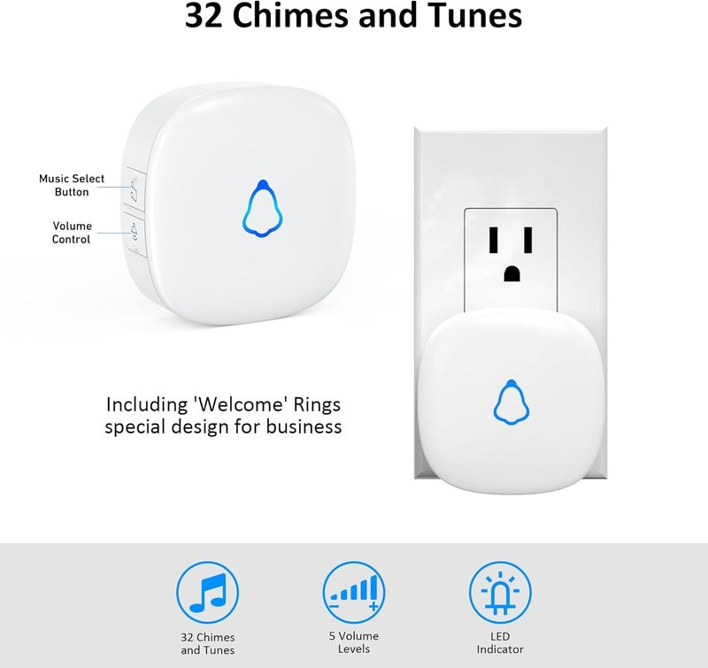 METAK Motion Sensor Door Chime, Wireless Motion Detector Alarm Indoor for Business When Entering/Home Doorway/Store Entrance/Garage Security, Pet/Elderly/Dementia Monitoring Buzzer,PIR Door Entry Bell - Image 3